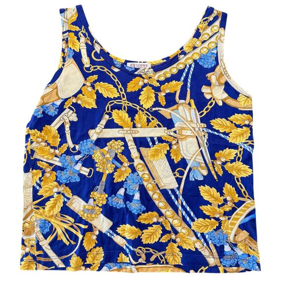 Loewe Navy Floral Tank*BEAUTIFUL Japanese Exclusive*Loewe‎ Madrid*EUC*Medium - Picture 1 of 4